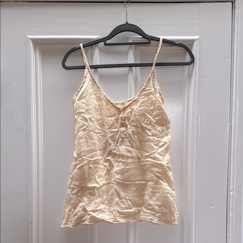 Cream Spaghetti Strap light cotton top